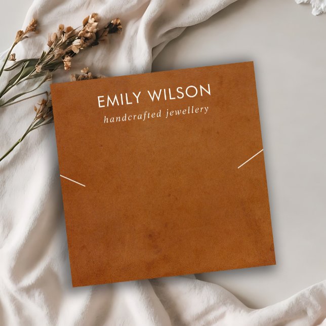 TAN LEATHER TEXTURE BAND NECKLACE DISPLAY CARD (Creator Uploaded)