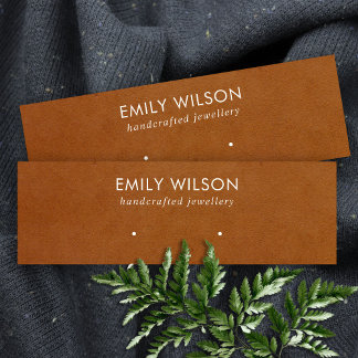 TAN LEATHER TEXTURE STUD EARRING DISPLAY CARD