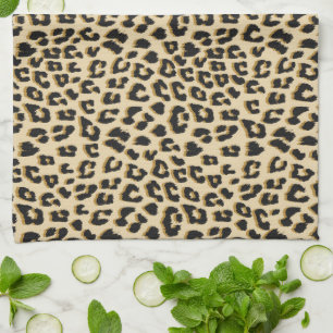 Tan Leopard Print Kitchen Towel