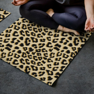 Tan Leopard Print Yoga Mat