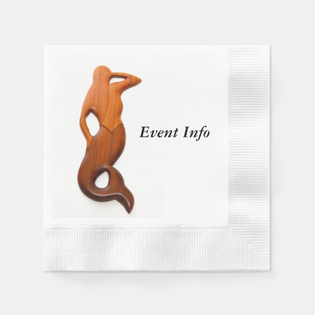 tan lookout mermaid napkin (Front)