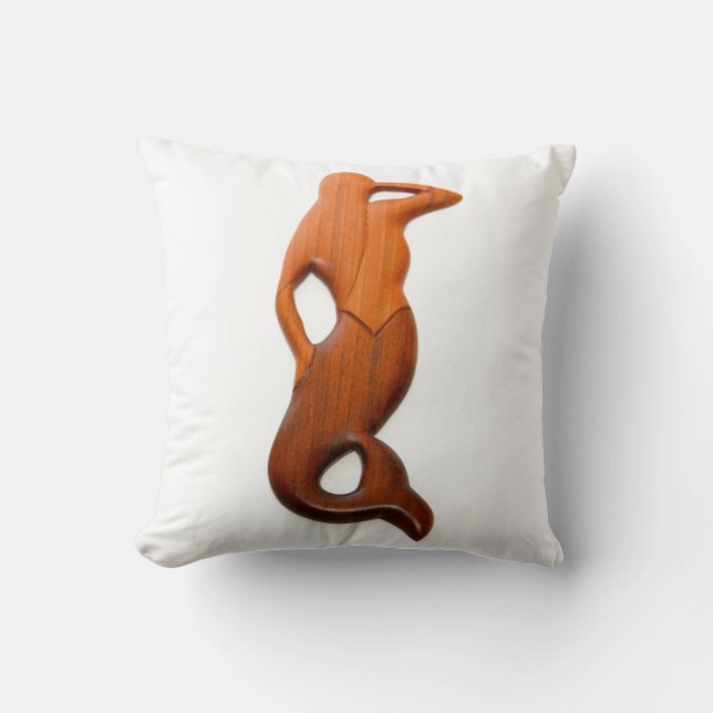 tan lookout mermaids Thunder_Cove Throw Pillow (Front)