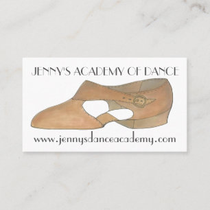 Tan Lyrical Modern Shoe Dance Teacher Studio Business Card