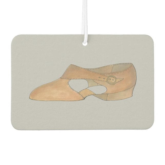 Tan Lyrical Shoe Dance Teacher Personalized Gift Car Air Freshener (Front)