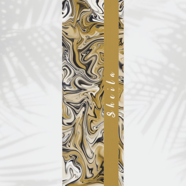 Tan Marble Swirl Pattern Personalize Custom Yoga Mat (Creator Uploaded)