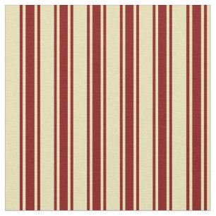 Tan & Maroon Coloured Lined/Striped Pattern Fabric