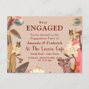 Tan - Marsala Wine & a twist of Hues of Pink Invitation Postcard