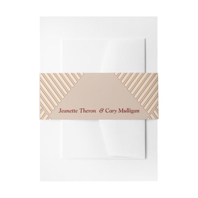 Tan -Marsala Wine & twist of Pink Belly Band Invitation Belly Band (Front Example)