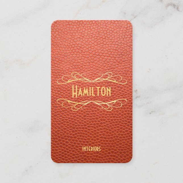 Tan Mock Leather Instagram Style Business Card (Front)