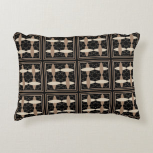 Tan on Black  Accent Pillow
