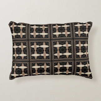 Tan on Black Accent Pillow