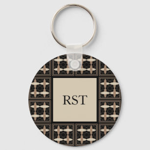 Tan on Black Keychain
