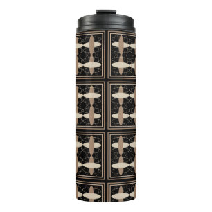 Tan on Black Thermal Tumbler