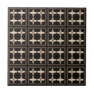 Tan on Black  Tile