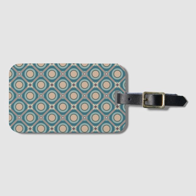 Tan on Green Luggage Tag (Front Horizontal)
