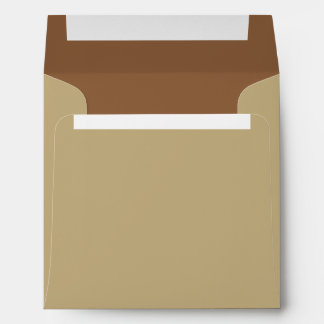 Tan Outide, Brown Lined Square Envelope