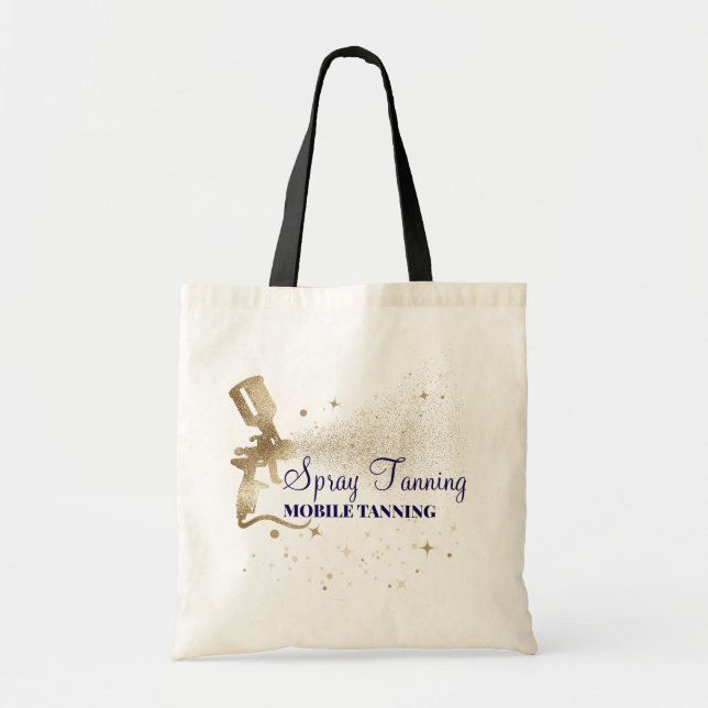 Tan Paint Spray Tanning navy gold Tote Bag (Front)