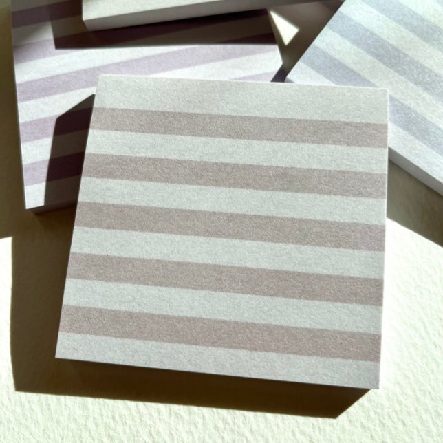 Tan Pastel Tripe Post-It Notes (Soft tone-on-tone stripes make a subtle statement.)