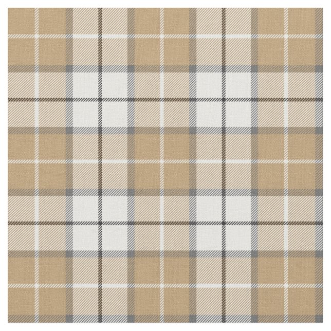 Tan Plaid Fabric (Close Up)