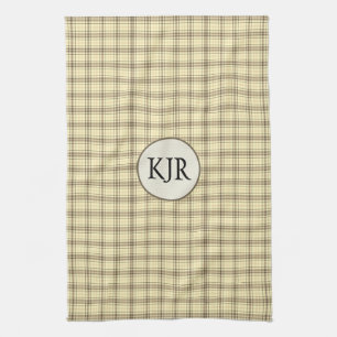 Tan Plaid Kitchen Towel