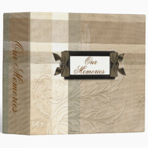 Tan Plaid Scrapbook Binder