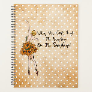 Tan Polka Dot, Sunflower Ballet Dancer Inspiration Planner