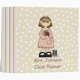Tan Polka Dot Teacher's Binder