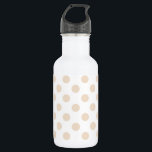Tan polka dots 532 ml water bottle<br><div class="desc">Tan polka dots on white background</div>
