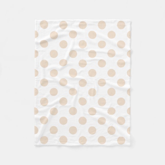 Tan polka dots fleece blanket (Front)