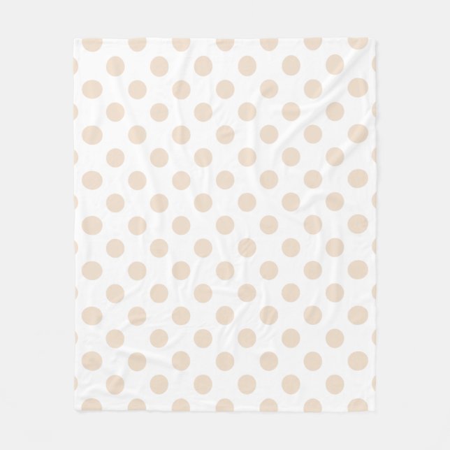 Tan polka dots fleece blanket (Front)