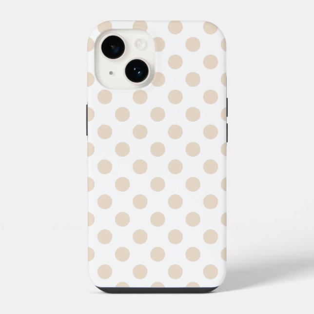 Tan polka dots iPhone case (Back)