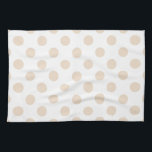 Tan polka dots kitchen towel<br><div class="desc">Tan polka dots on white background</div>