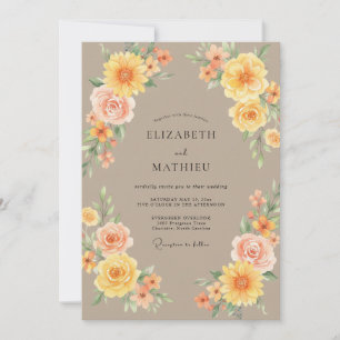 Tan Radiant Summer Wedding Invitation