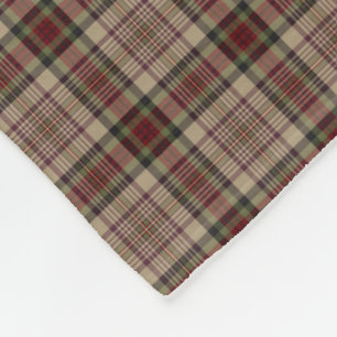 Tan, Red and Green Plaid Fleece Blanket