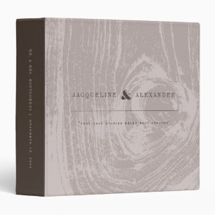 Tan Rustic Woodgrain Autumn Fall Wedding Journal Binder