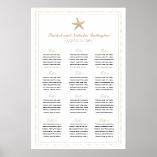 Tan Sand Graceful Starfish 24 x 36 Seating Chart