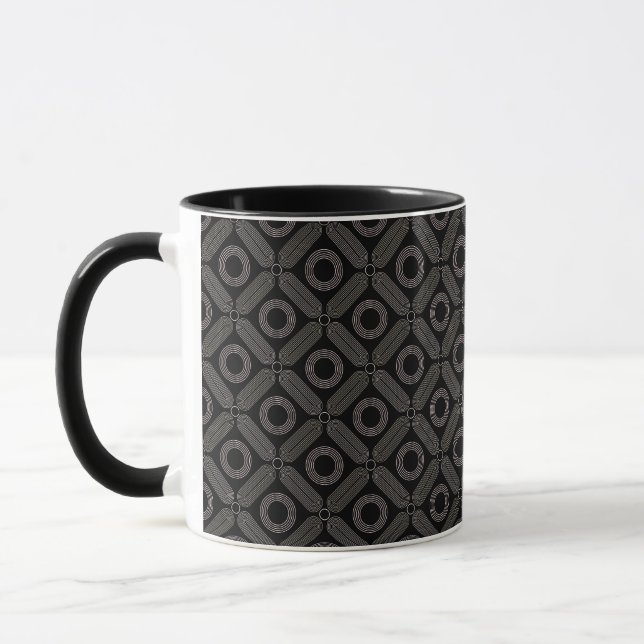 Tan Shapes on Black Mug (Left)