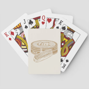 Tan shoepolish tin pop art playing cards