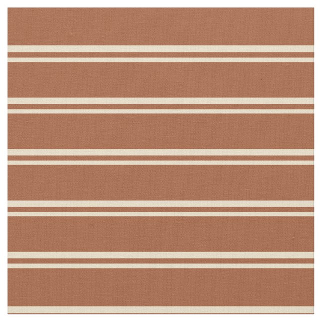 Tan & Sienna Coloured Pattern of Stripes Fabric (Close Up)