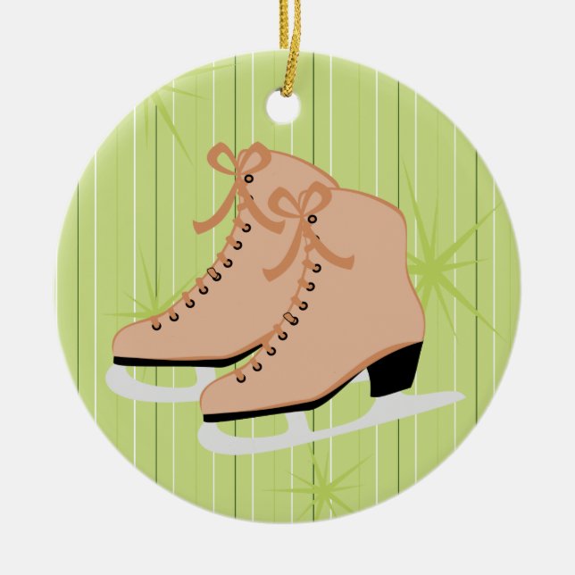 Tan Skates Ceramic Ornament (Front)