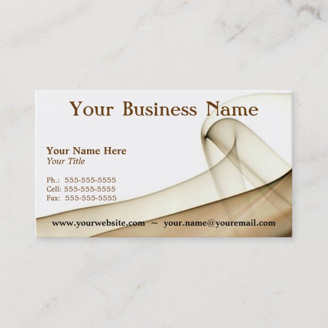 Tan Smoke Business Card (Front)