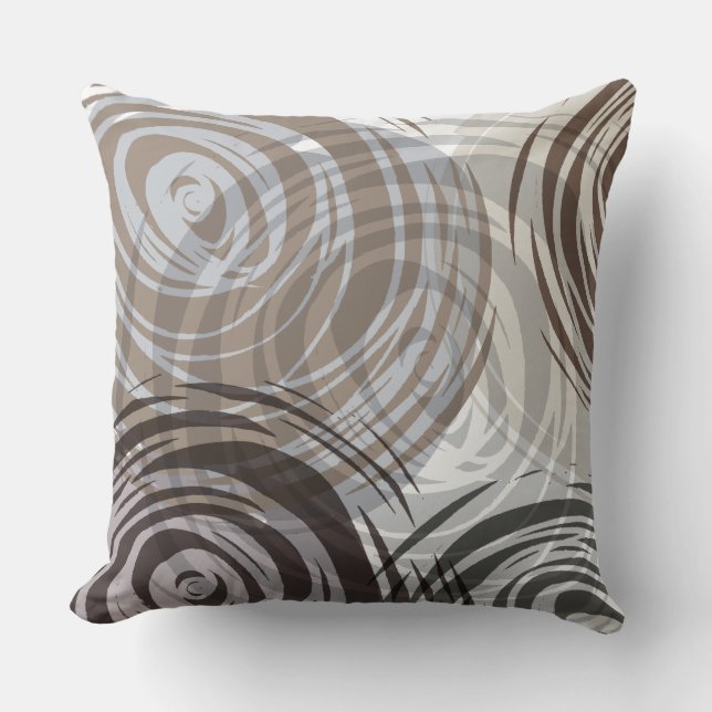 TAN SPIRAL DESIGN Retro Throw Pillow (Front)