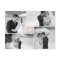 Tan Square Monogram 4 Photo Wedding Thank You