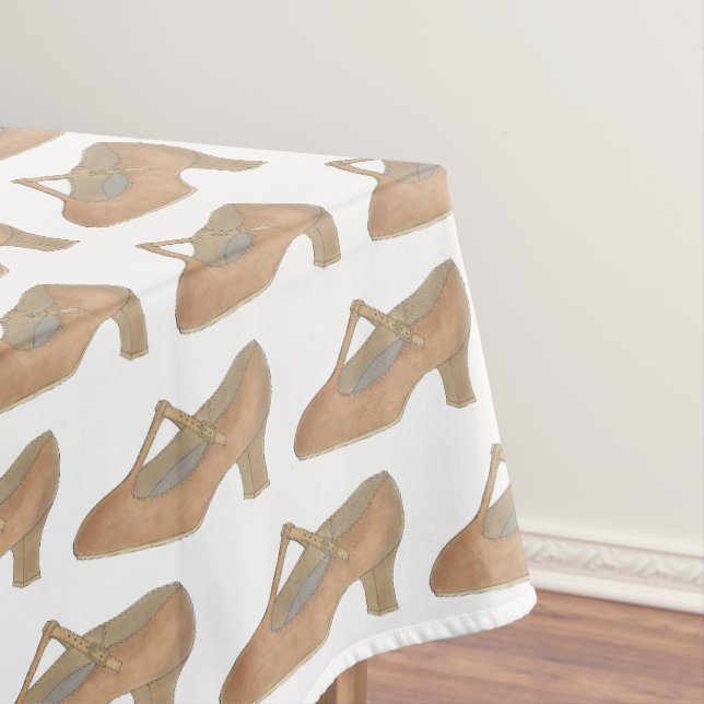 Tan T-Strap Character Shoe Dance Musical Theatre Tablecloth (In Situ)