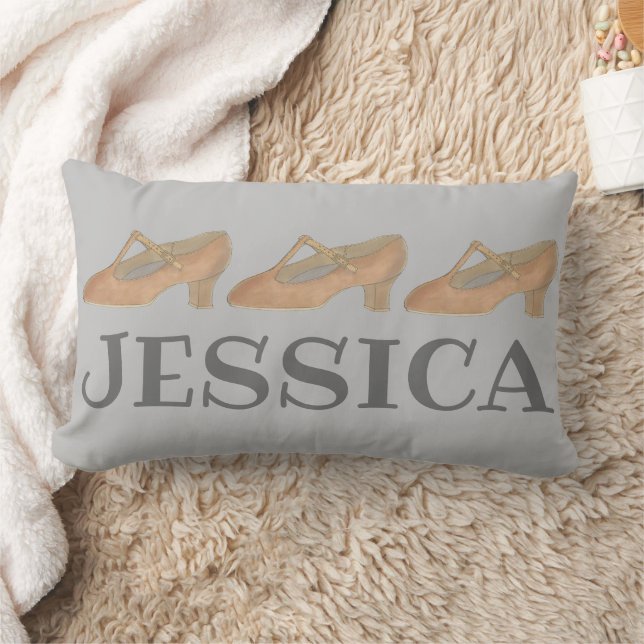 Tan T-Strap Musical Theatre Character Dance Shoes Lumbar Pillow (Blanket)