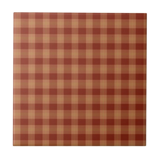 Tan Tartan Ceramic Tile (Front)