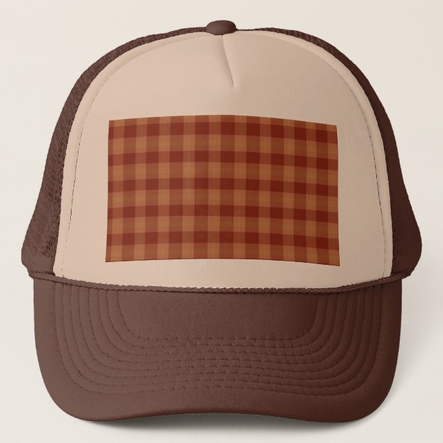 Tan Tartan Trucker Hat (Front)