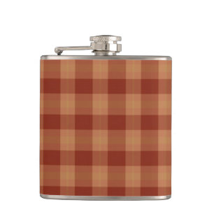Tan Tartan Vinyl Wrapped Flask