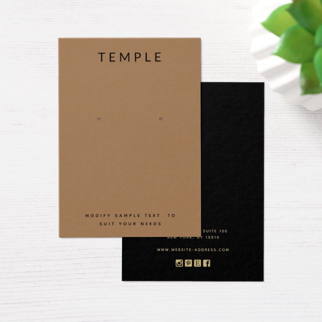 Tan Terracotta Add  Logo Earring Display Card (Desk)