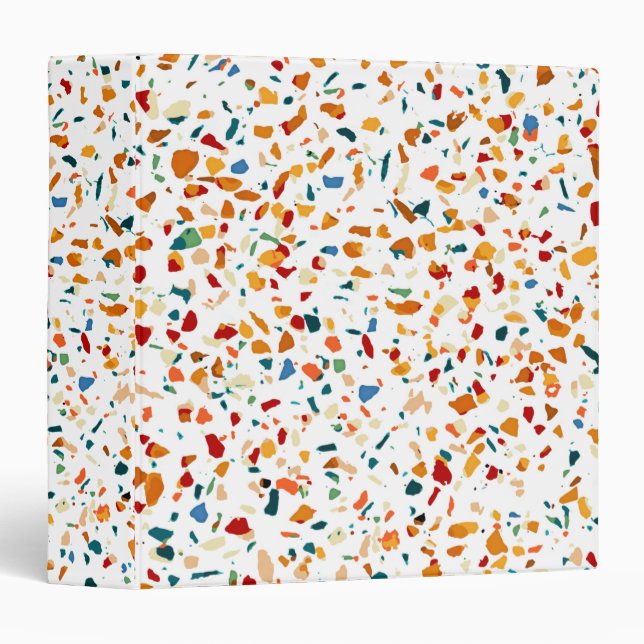 Tan Terrazzo | Eclectic Quirky Confetti Painting | Binder (Front/Spine)